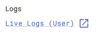 Live logs links